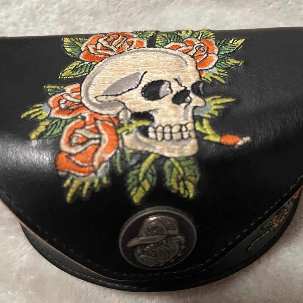 RARE/ED HARDY TATTOO Sunglasses Black Skull & Roses EHS001 Crystals W/Case - Picture 10 of 16
